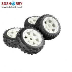 Baja 5B Secondary Generation Barren Land Tire with High Strength Nylon Wheel Hub*4pcs/Set for 1/5 Scale Gasoline Car