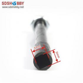 Drive shaft with screw L=90mm Dia-A=6.35mm Dia-B=7.9mm Side=5X5mm