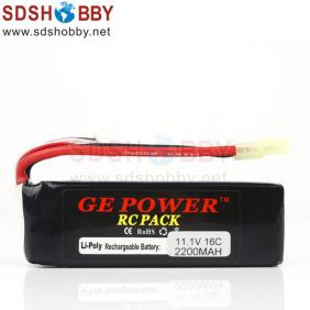 GE Power Li-Po Battery 11.1V/ 2200MAH/ 16C(Bar-Single)