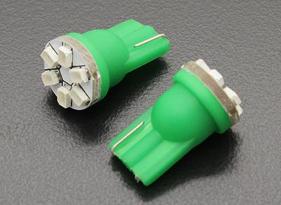 LED Corn Light 12V 0.9W (6 LED) - Green (2pcs)