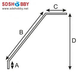 One Pair F3A Carbon Fiber Landing Gear with 3K Treatment for 120 Grade Nitro Airplanes