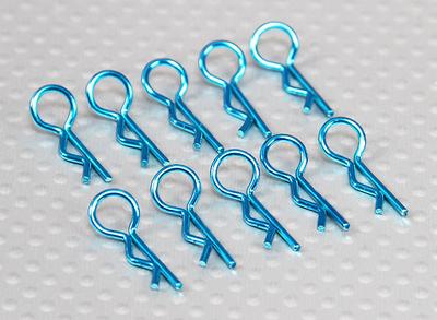 Small-ring 45 Deg Body Clips (Blue) (10Pcs)