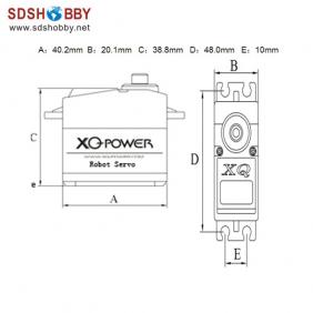 XQ Power 17.5kg/56g Digital Robot Servo XQ-RS416 with Titanium Gear/Aluminum Case