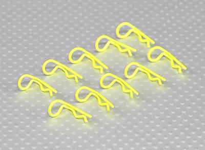 Small-ring 90 Deg Body Clips (Yellow) (10Pcs)