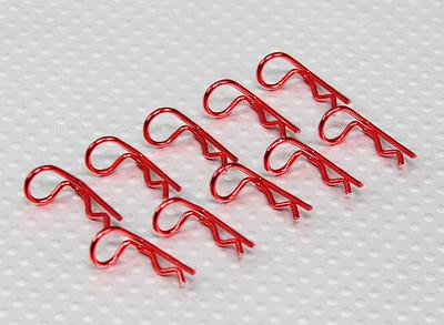 Small-ring 90 Deg Body Clips (Red) (10Pcs)