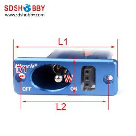 Square Aluminium Alloy Single Switch Blue