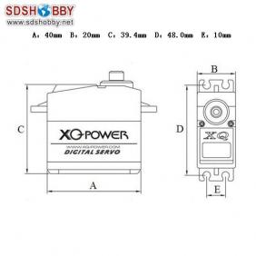 XQ Power 6V 15KG Digital Metal Servo with 2 Ball Bearings and Titanium Alloy Gear 25T