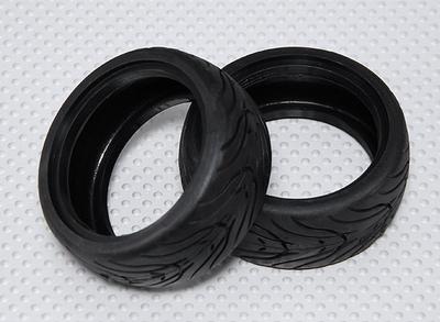 1:10 Scale Rubber Touring Car Tires w/Tread 26mm - Medium Compound (2pcs)