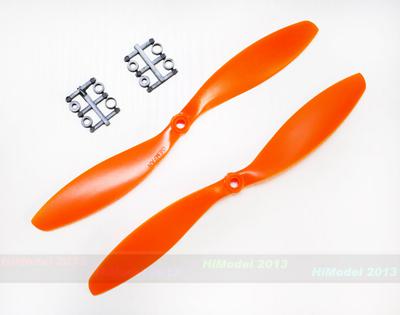 GF 11x4.7 Nylon Propeller Set (one CW, one CCW) - Orange