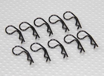 Small-ring 90 Deg Body Clips (Black) (10Pcs)