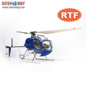 HUGHES 300 Electric Helicopter RTF with 72MHz 4CH Radio Left Hand Throttle (Euro standard)-Blue Color