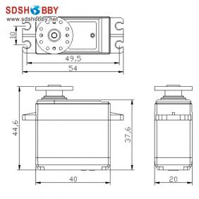 Power HD 13kg/56g Analog Servo HD-1201MG with Metal Gears 25T, Double Bearings