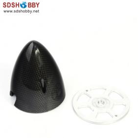 RC Model 3.5″(89mm) Carbon Fiber Bullet Spinner with Aluminum Back Plate 3K Surface Processing