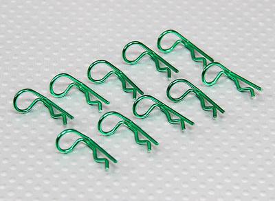 Small-ring 90 Deg Body Clips (Green) (10Pcs)