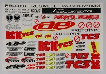 Associated TC3 Decal Sheet ASC3829