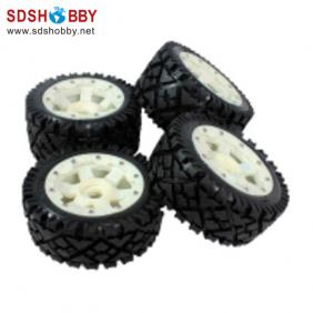 Baja 5B All Terrain Tire with High Strength Nylon Wheel Hub*4pcs/Set for 1/5 Scale Gasoline Car