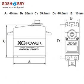 XQ Power 6V 20KG Digital Servo XQ-S4320D with Metal Gears 25T