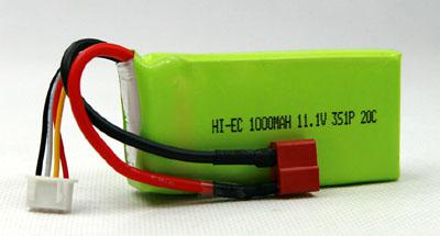 HI-EC 1000mah/11.1V 20C Li-poly Battery Pack W/T-connector