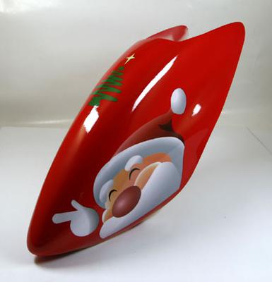 Painted Fiberglass Canopy for 500 Helicopter - Red Santa Claus