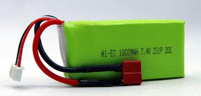 HI-EC 1000mah/7.4V 20C Li-poly Battery Pack W/T-connector