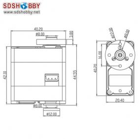 Spring RC Digital Robot Servo SR401P 5kg/48g W/Metal Gears and Double Bearings