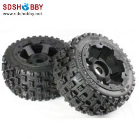 Baja 5B Secondary Generation Barren Land Rear Tire with Wheel Hub*One Pair for 1/5 Scale Gasoline Car