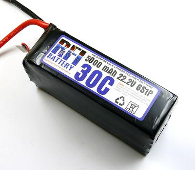 RFI 5000mah/22.2V 6S 30C Li-poly Battery Pack 6C Charging