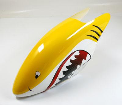 Painted Fiberglass Canopy for 450 Helicopter - Yellow Shark