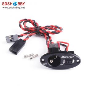 Oval Aluminium Alloy Single Switch Black