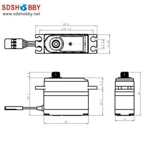 Power HD 4.8KG Digital Servo DC-1240MG with 25T Metal Gears, Double Bearings