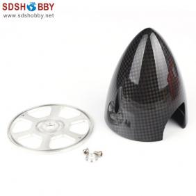 RC Model 3″(76.2mm)  Carbon Fiber Bullet Spinner with Aluminum Back plate 3K Surface Processing