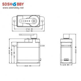 Power HD 1.3kg/8g Analog Servo HD-1800A with Plastic Gear 24T