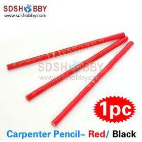 1pc* Carpenter Pencil/ Marking Pencil/ Woodworking Dedicated Pencil- Red/ Black Color