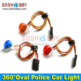 High Imitation RC 360 Degree Rotation Night Flash LED Light/ Police Car Lights (Oval) for 1/8 1/10 1:8 1:10 RC Model Cars