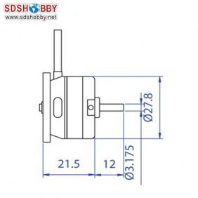 KV1360 2822-27-FSD Outrunner Brushless Motor for RC Car /RC Aircraft