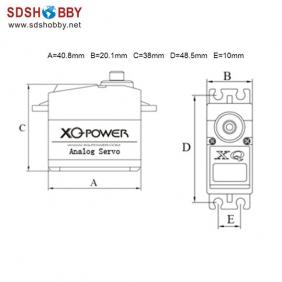 XQ Power 17.2KG/56g Analog Servo XQ-S3015M with Metal Gears