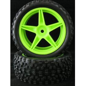 HSP Rear Wheels Set For 1/10 Buggy with Green Hub Rim 66022 (2pcs)