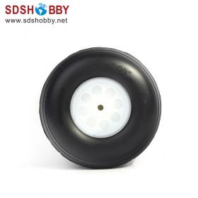 RC Airplane PU wheel with plastic hub 4.0'' (D101.6 x H35 x Φ5mm)