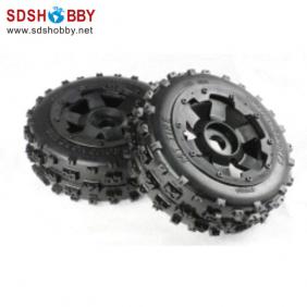 Baja 5B Secondary Generation Barren Land Front Tire with Wheel Hub*One Pair for 1/5 Scale Gasoline Car