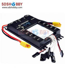 NEW Mini Servo Distribution Board/ Section Board (4106#) with LED Screen/ Voltage Alarm/ BEC-Black Color