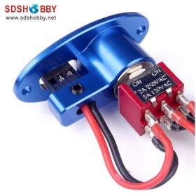 Oval Aluminum Alloy Single Switch Blue