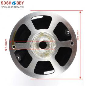 RC Model 2.75â€³(70mm) Carbon Fiber Bullet Spinner with Aluminum Back Plate 3K Surface Processing