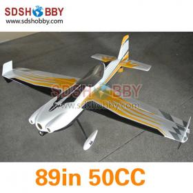 32% Scale 89in Corvus 540 50cc RC Model Gasoline Airplane/Petrol Airplane ARF-Yellow & White Color