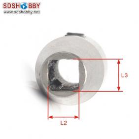 Stainless Steel Ferrule for Cable Connection Length=42mm Dia.-A=5X5mm Dia.-B=φ6.35mm for RC Model Boat