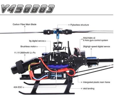 Walkera V450D03 Electric Helicopter RTF with Devo 7