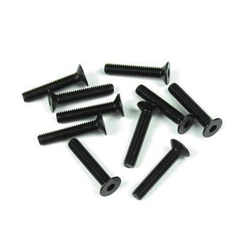 Tekno RC M3X16mm Flat Head Screws (Black, 10 Pieces) TKR1327