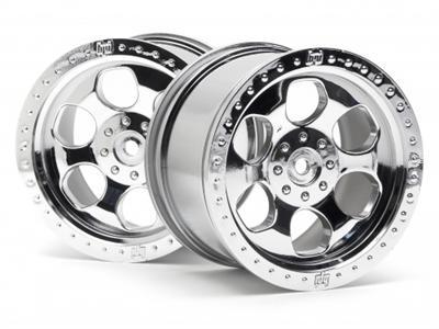 HPI 6-Spoke Wheel Shiny Shiny Chrome Savage (2) HPI3117