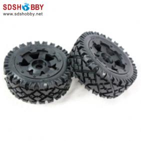 Baja 5B All Terrain Front Tire with Wheel Hub*One Pair for 1/5 Scale Gasoline Car