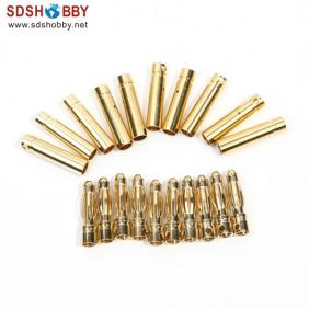 10 Pairs* 4.0mm Gold Coated Banana Connector Set for Battery/ Motor/ESC