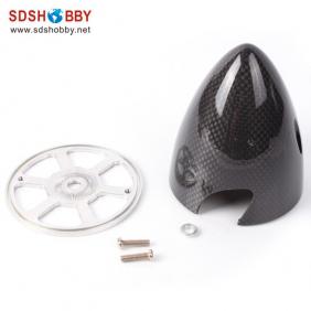 RC Model Carbon Fiber Bullet Spinner 3.25″(82.5mm) with Aluminum Back Plate 3K Surface Processing